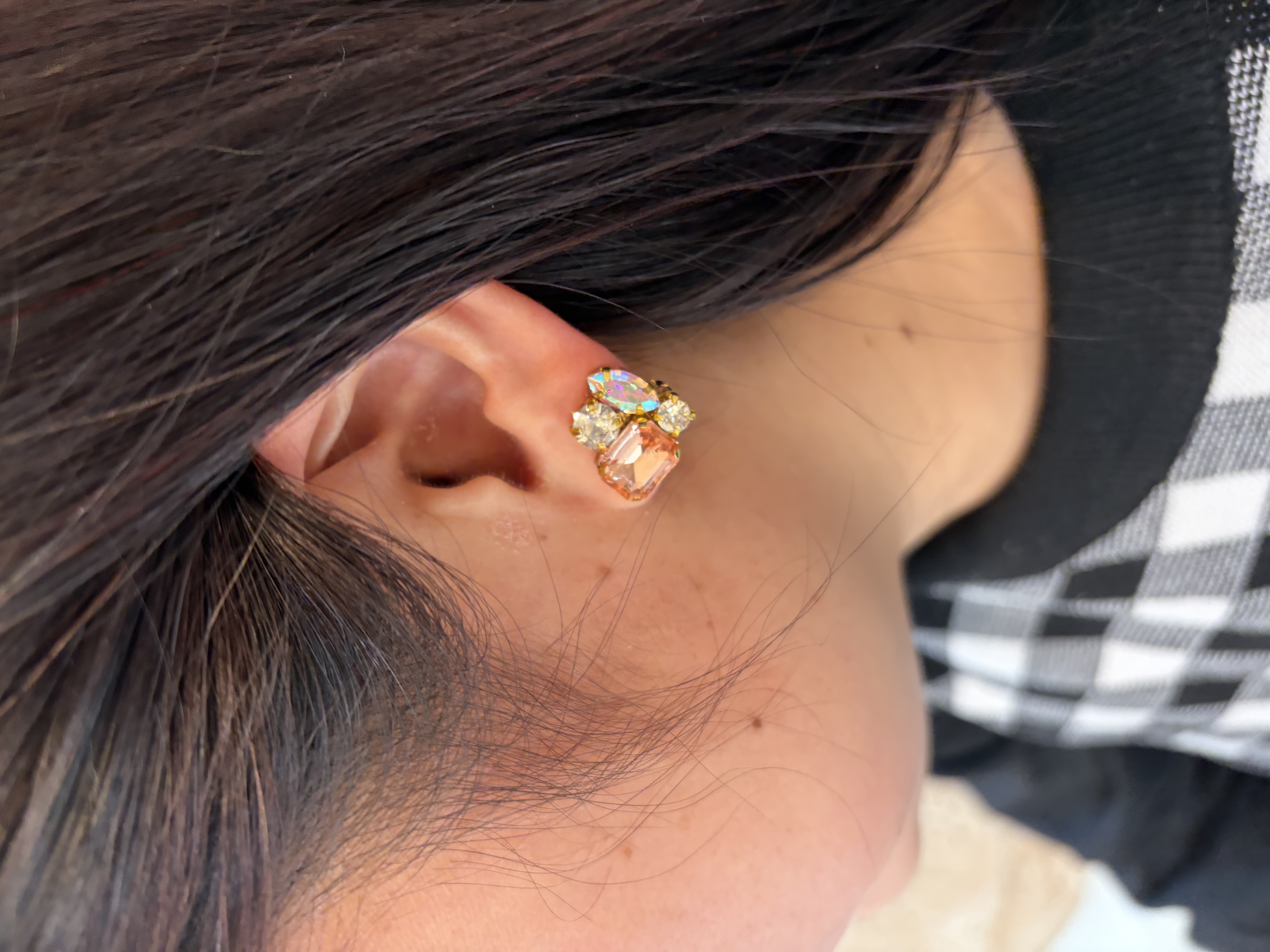 着画 オーロラビジューイヤリング